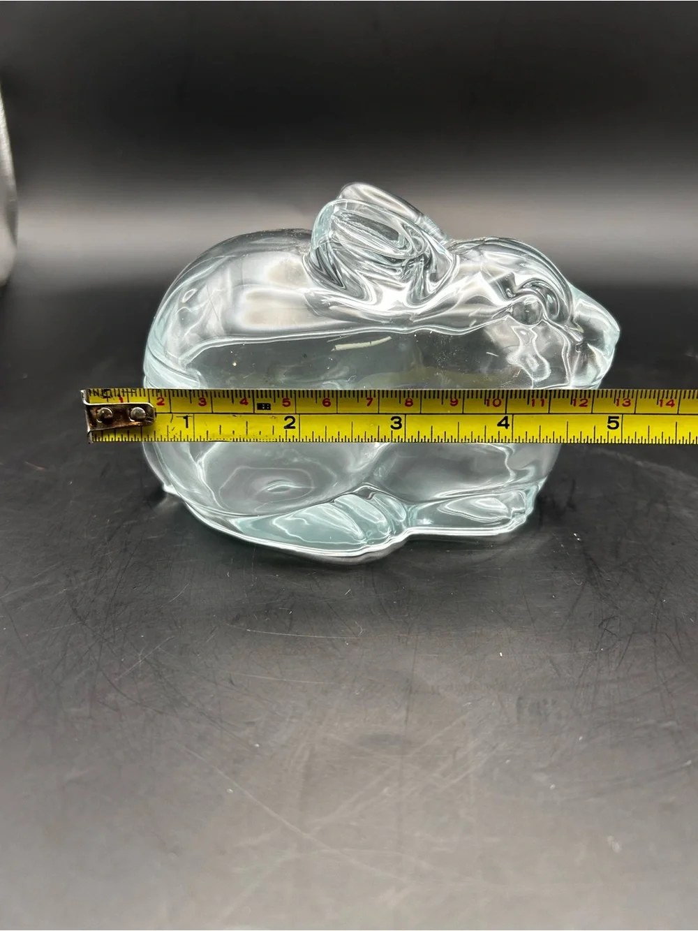 Crate & Barrel Blue Glass Bunny Trinket Box - Home Accents